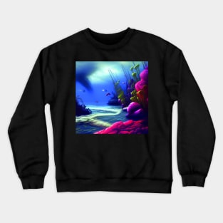 Magical Under Sea Lanscape Painting Crewneck Sweatshirt